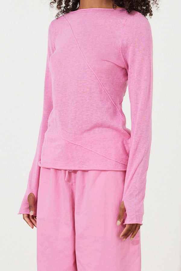 PRE-ORDER Sea Pink Panelled Knit Top