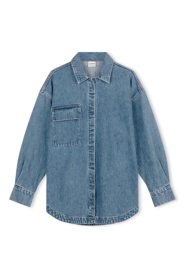 Mid Blue Recycled Cotton Jacket
