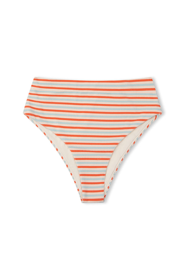 Chilli Stripe Textured Waisted Full Brief