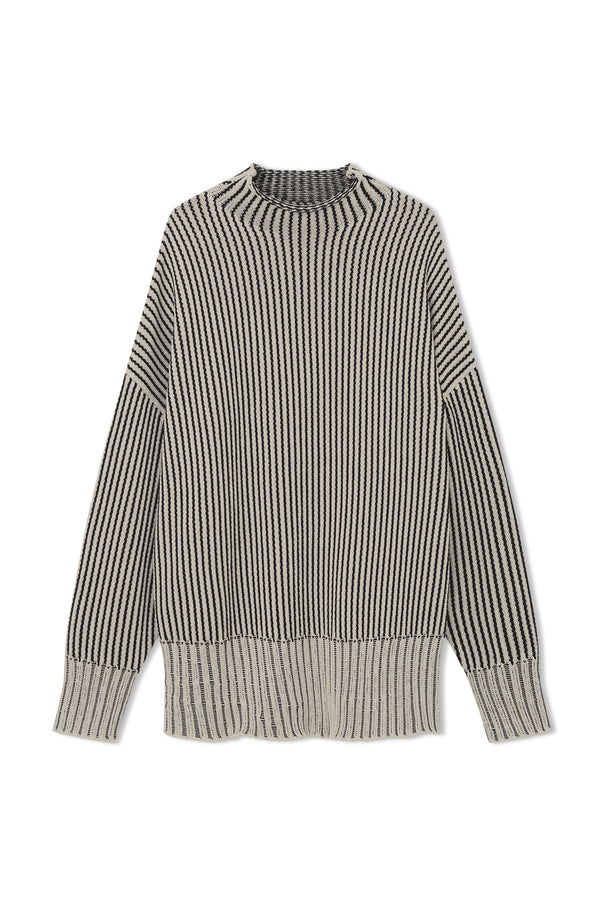 Black Stripe Chunky Knit Jumper