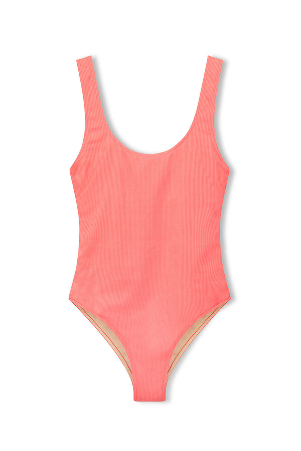 Signature Scooped Back One Piece - Coral