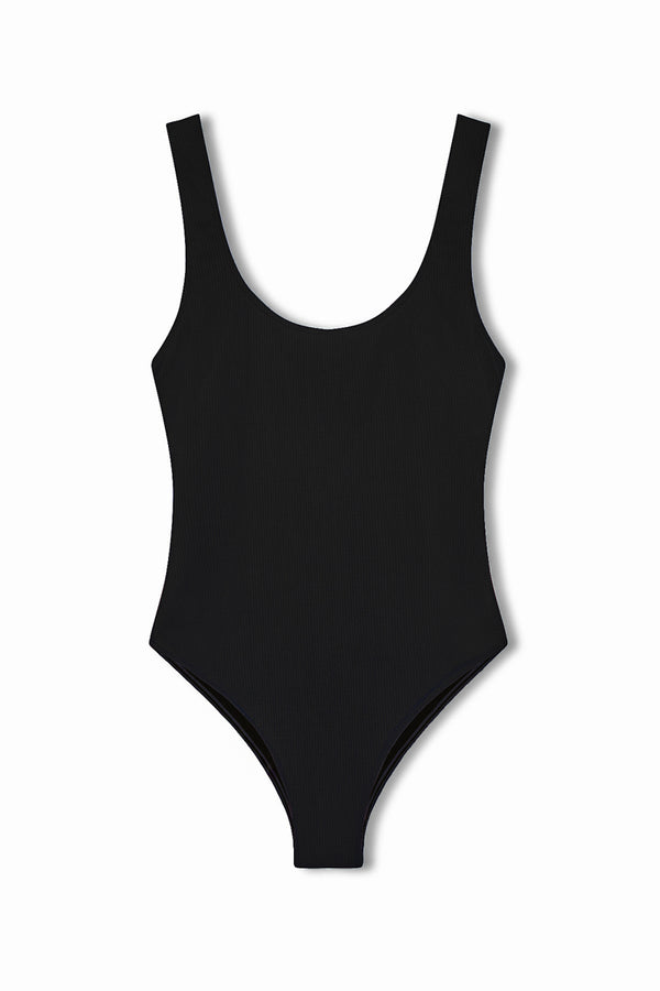 Signature Scooped Back One Piece - Black