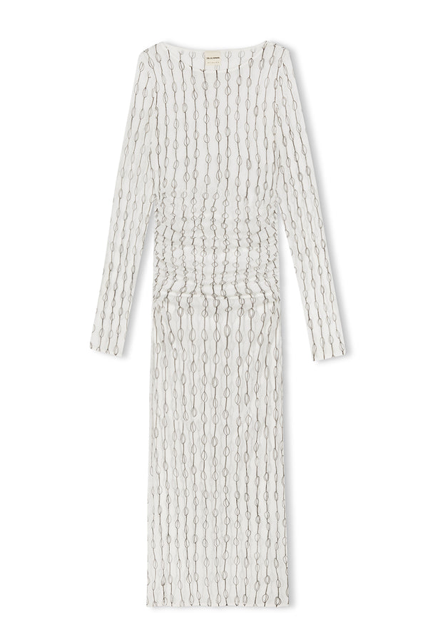 Shell Rouched Knit Dress