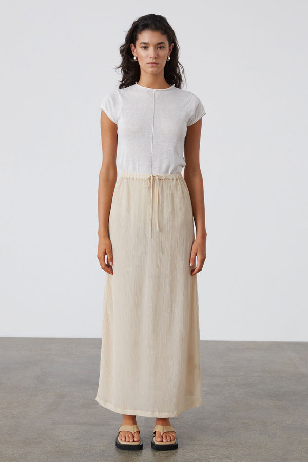 Stone Sheer Textured Maxi Skirt