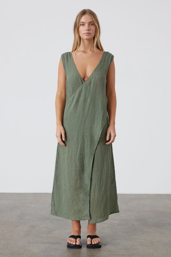 Eucalyptus Linen Textured Dress