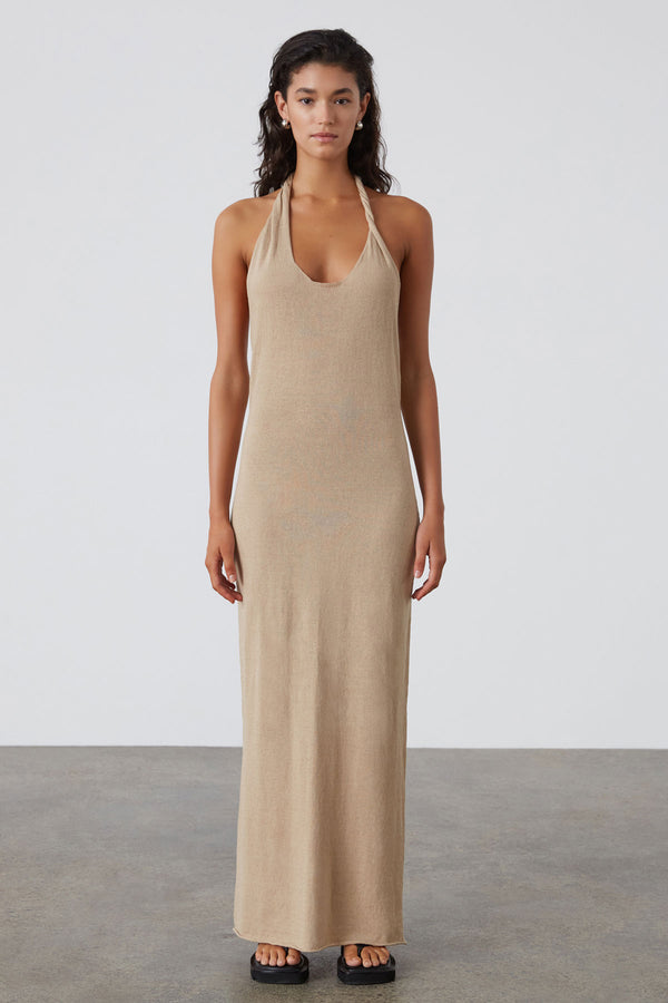 Camel Linen Blend Knit Dress Zulu & Zephyr Camel Linen Blend Knit Dress Zulu & Zephyr