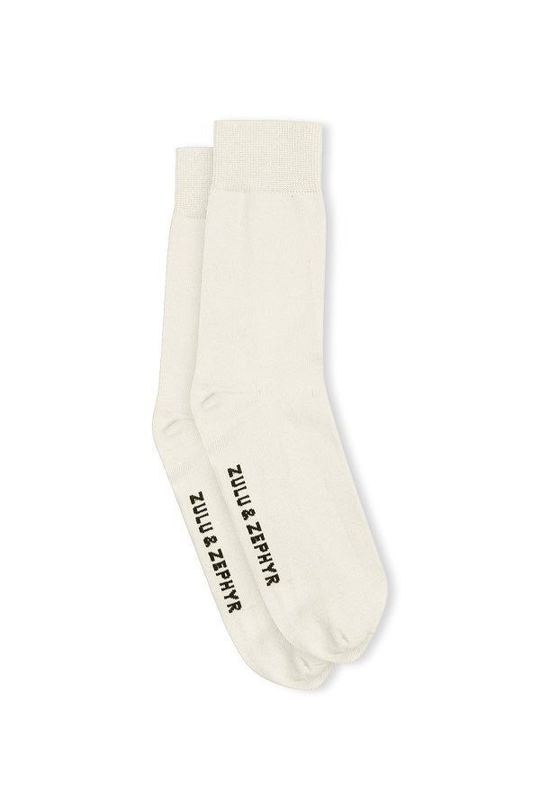 Zulu & Zephyr Logo Socks - Cream