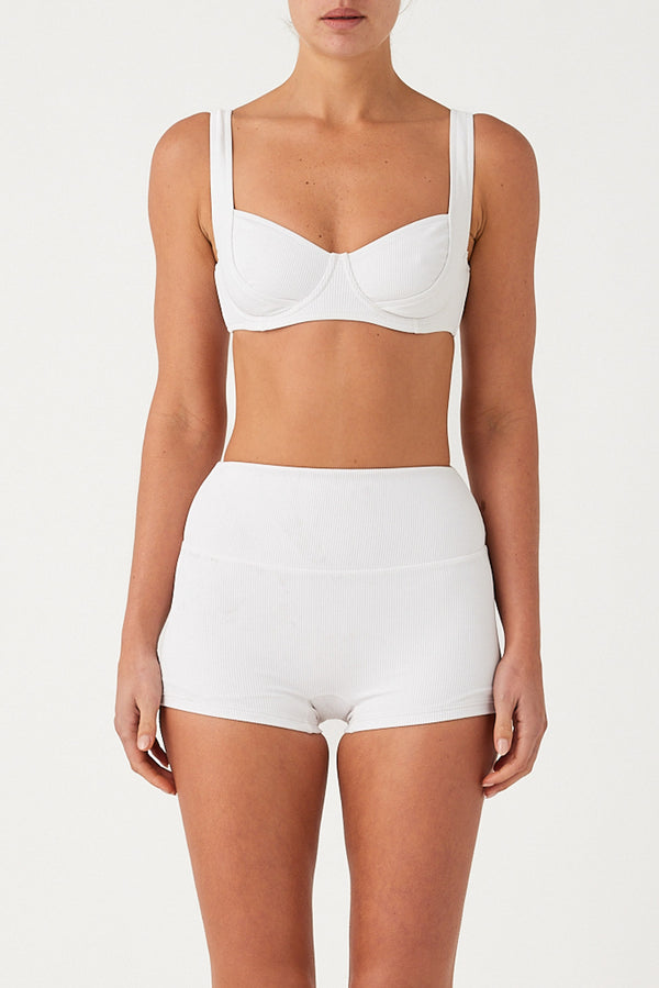 Signature Stripe Bra Cup Top - White