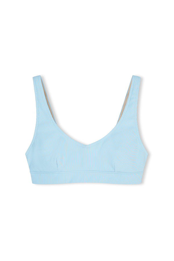 Signature Stripe Waistband Bralette Top - Shallow Blue