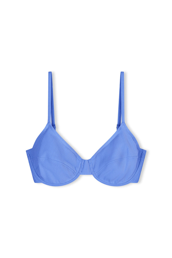 Signature Stripe Balconette Bra Cup Top - Dolphin Blue