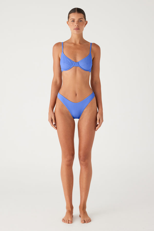 Signature Stripe Balconette Bra Cup Top - Dolphin Blue