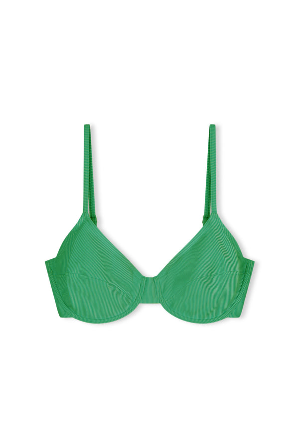 Signature Stripe Balconette Bra Cup Top - Parrot Green