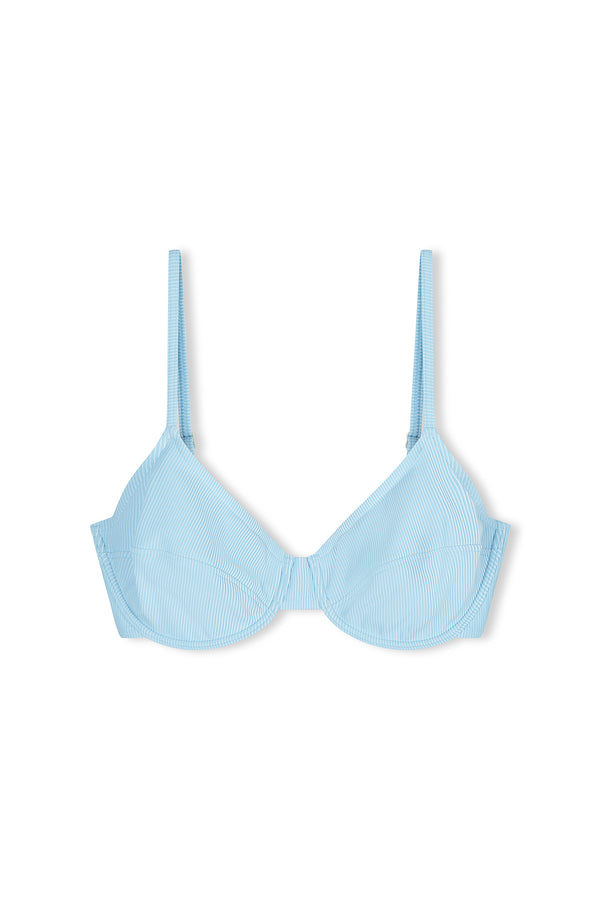 Signature Stripe Balconette Bra Cup Top - Shallow Blue