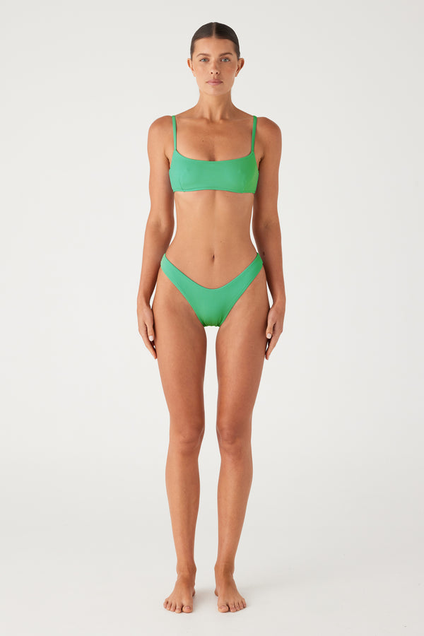 Signature Stripe Bralette Top - Parrot Green