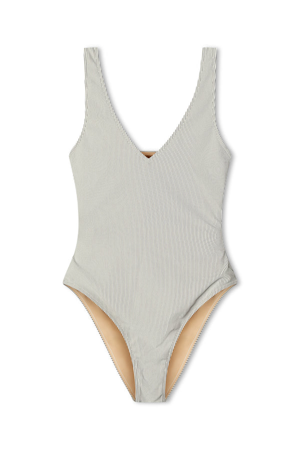 Signature Stripe Bikini One Piece - Coconut