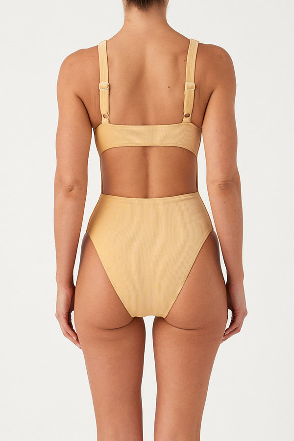 Signature Stripe Bikini One Piece - Marigold