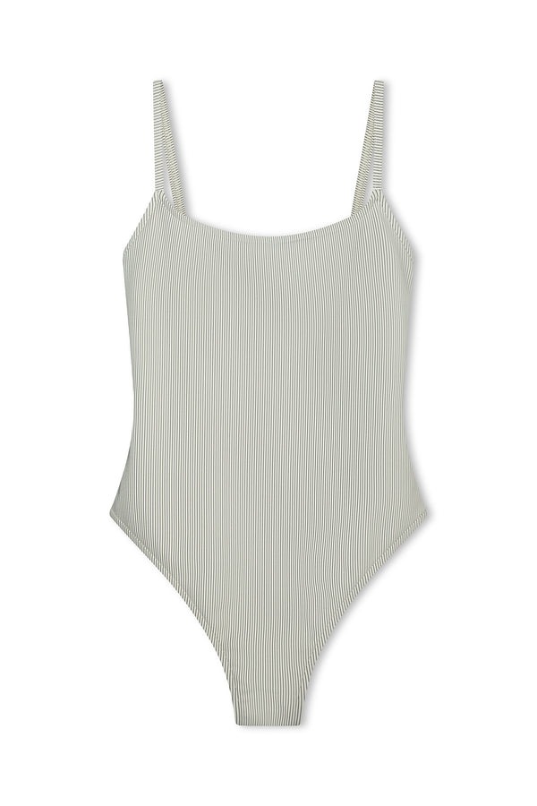 Signature Stripe Simple One Piece - Coconut