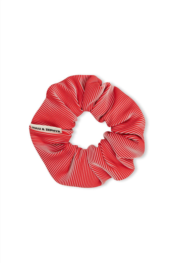 Signature Stripe Scrunchie - Chilli Red