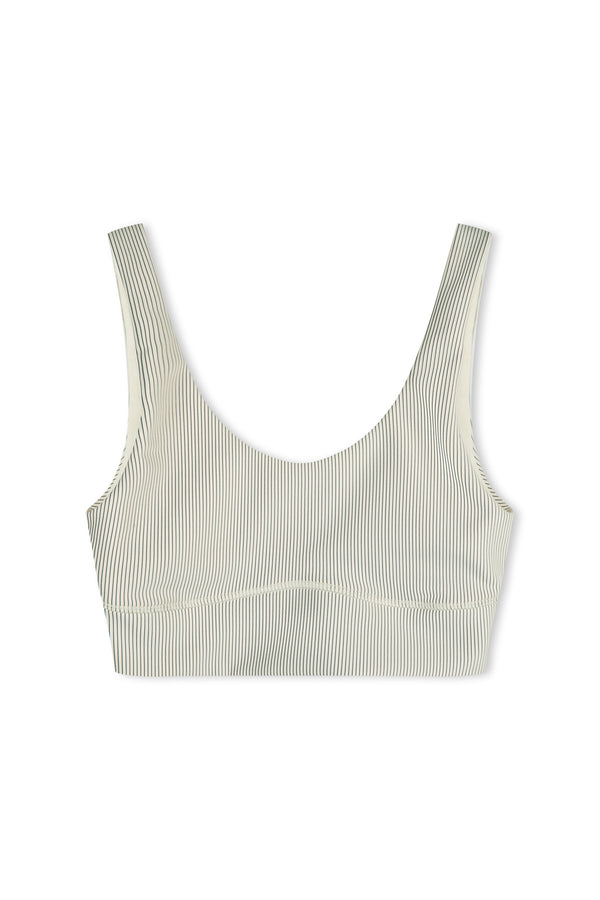 Stripe Rib Crop Top - Coconut