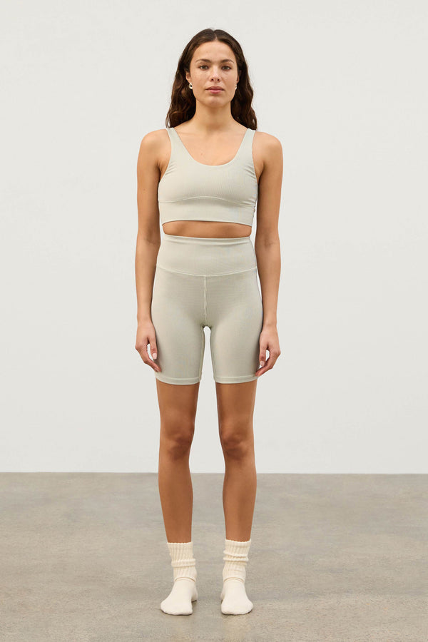 Stripe Rib 7 inch Bike Short - Coconut