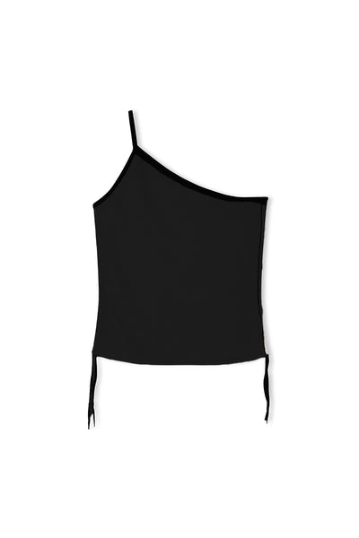 black one shoulder crop top