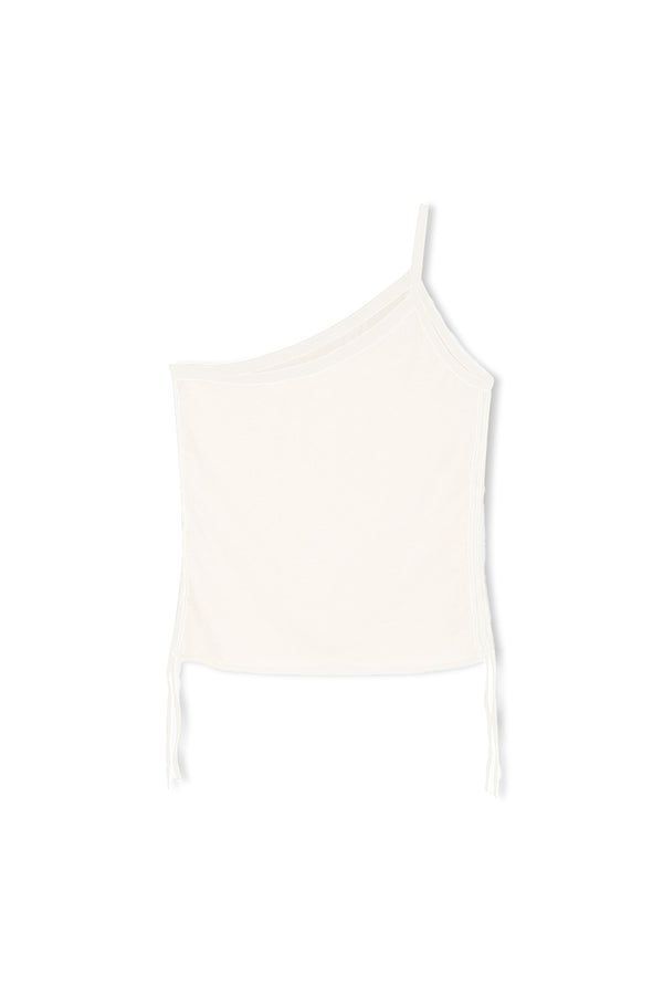 One Shoulder Knit Crop Top - White