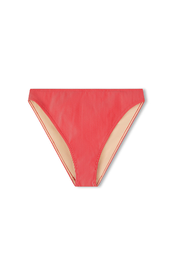 Signature Stripe High Cut Brief - Chilli Red