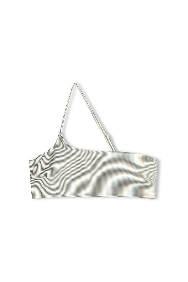 Signature Stripe One Shoulder Bralette - Coconut