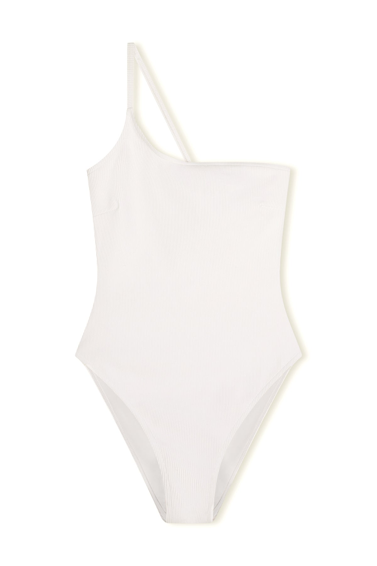Signature Stripe One Shoulder One Piece - White – Zulu & Zephyr
