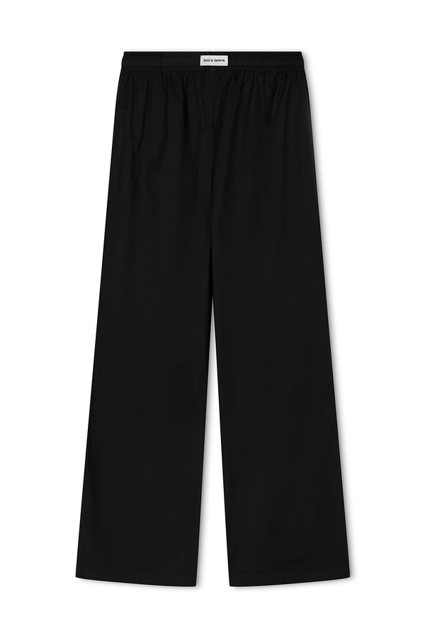 Logo Cotton Poplin Pant - Black