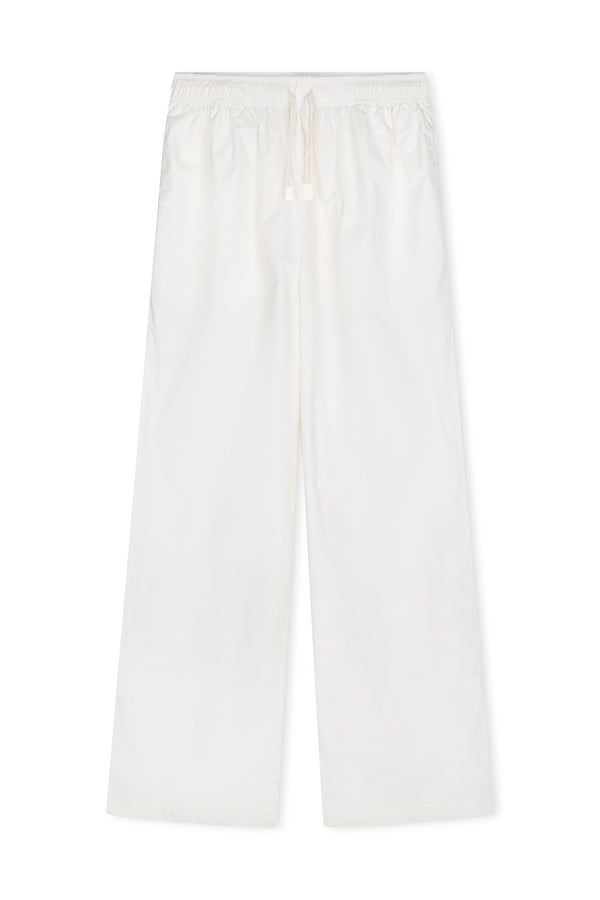 Logo Cotton Poplin Pant - White