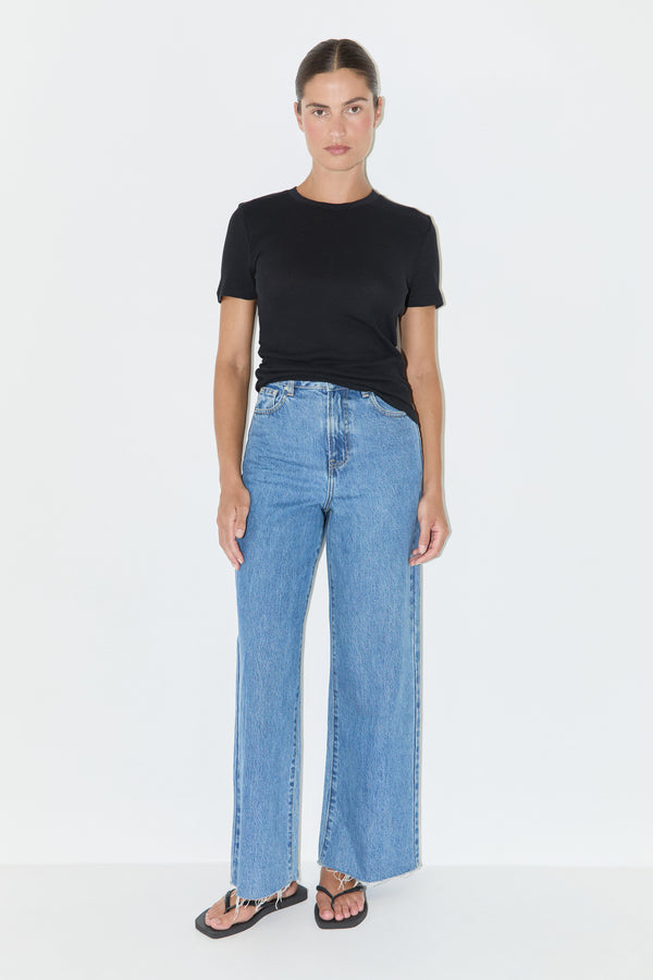 Rib Hemp Jersey T-Shirt - Black