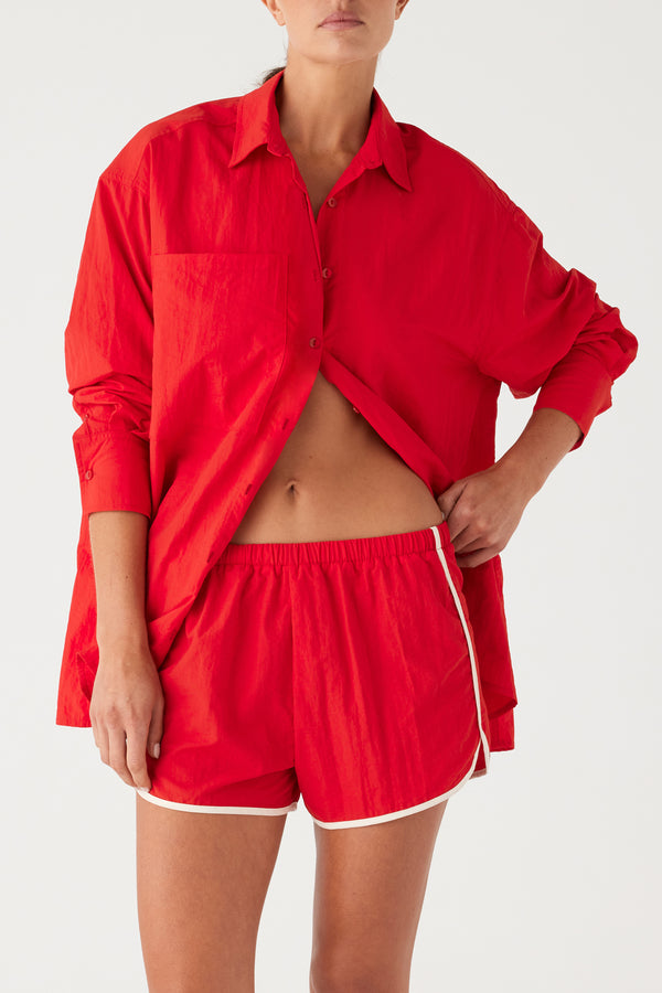 Signature Eco Nylon Surf Shirt - Chilli Red