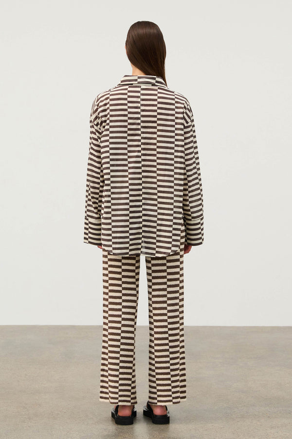 Cocoa Grid Cotton Shirt