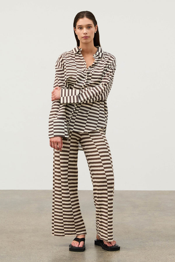 Cocoa Grid Cotton Shirt