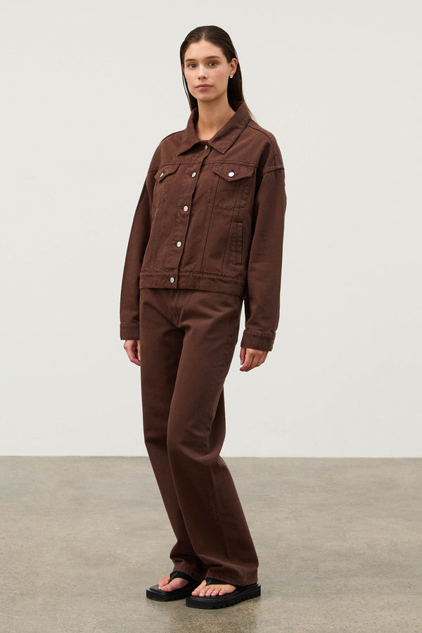 Recycled Denim Jacket - Cocoa