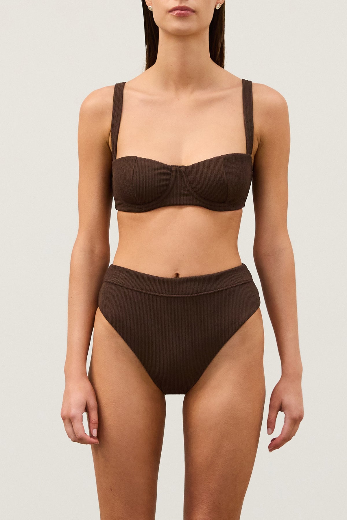 Cocoa Textured High Cut Brief