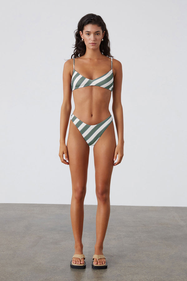 Eucalyptus Stripe Textured Curve Brief