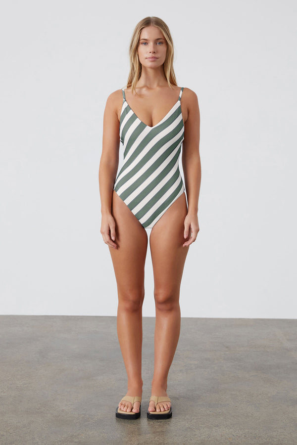 Eucalyptus Stripe Textured One Piece