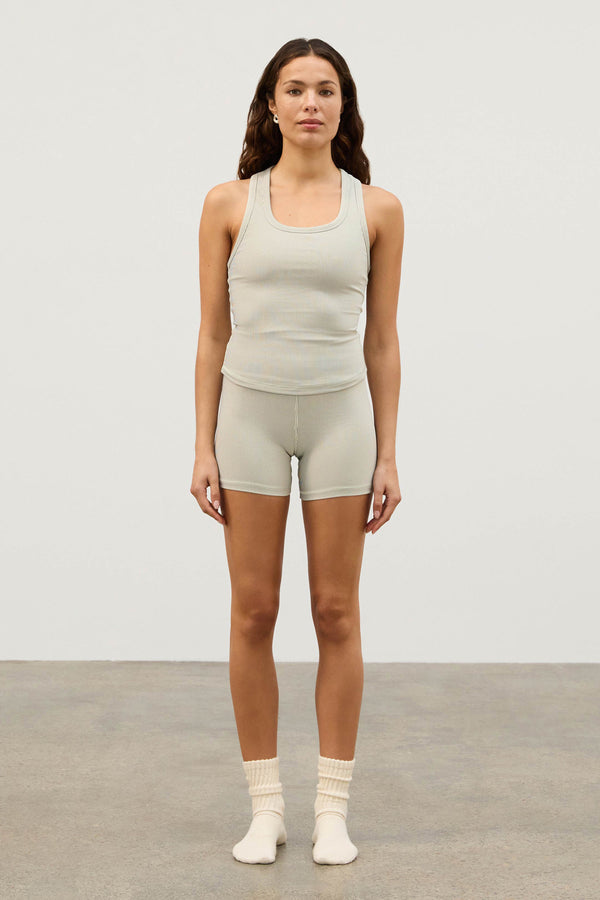 Stripe Rib 4 Inch Bike Short - Coconut