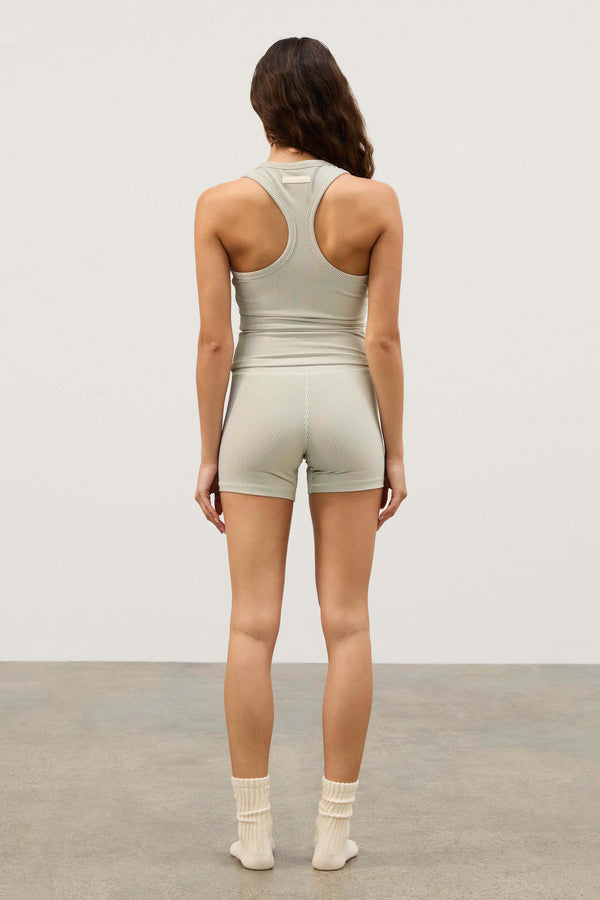 Stripe Rib 4 Inch Bike Short - Coconut