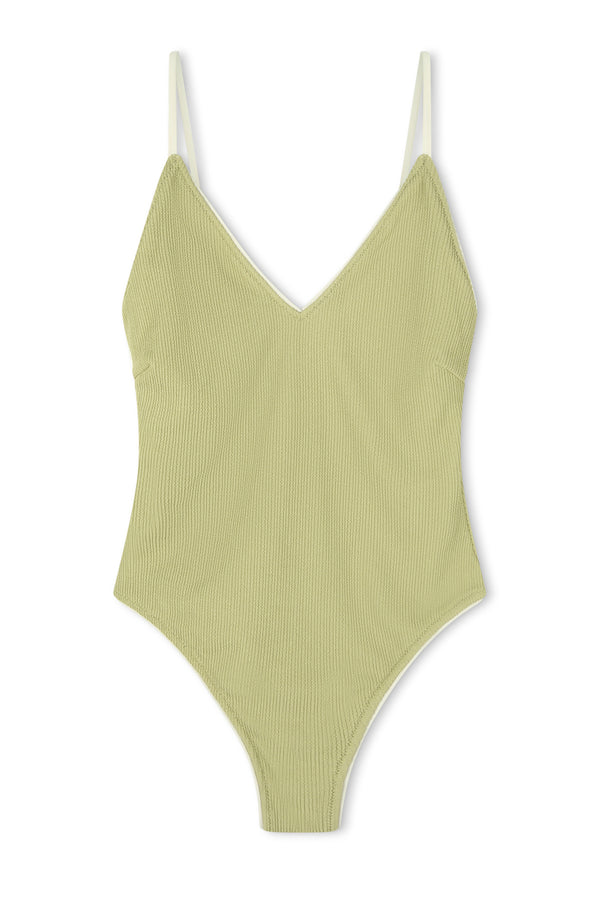 Textured V One Piece - Aloe