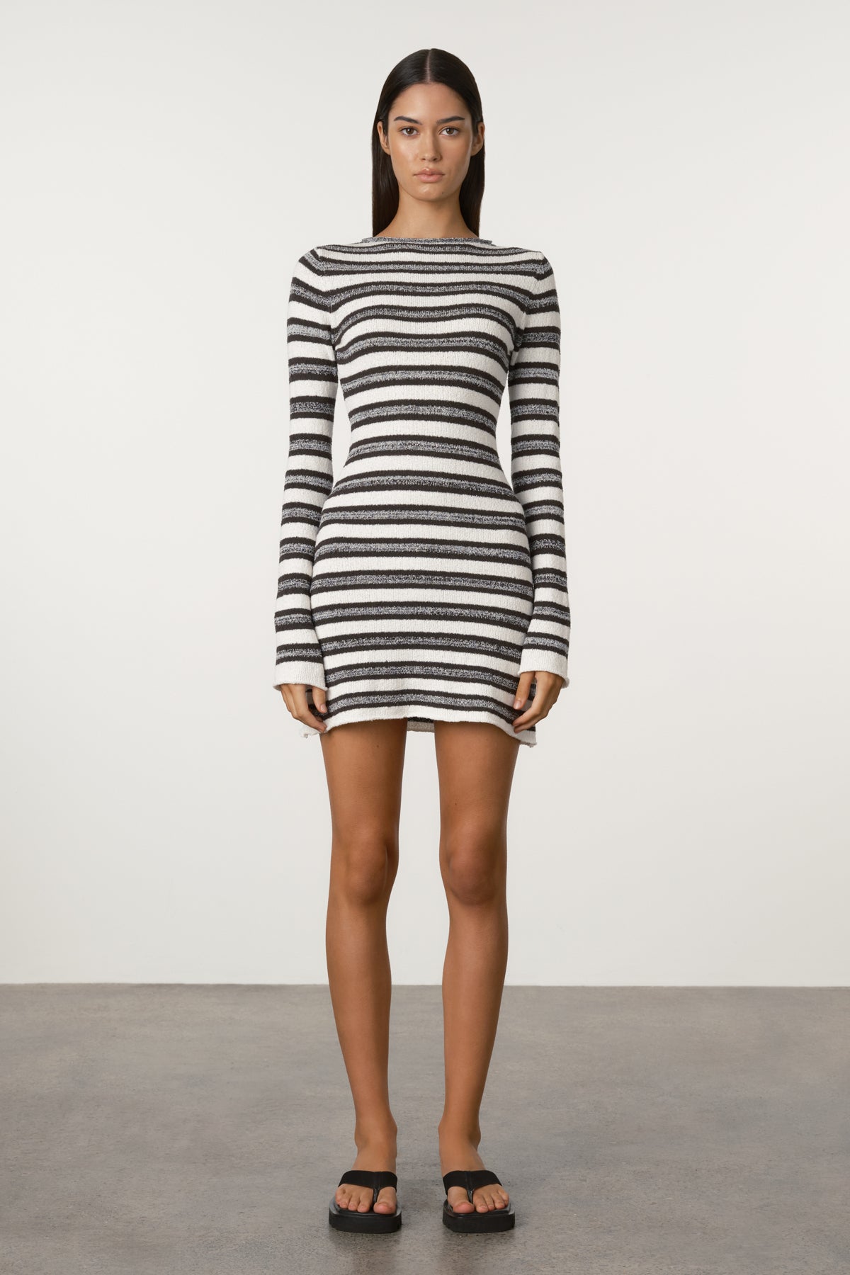 Textured Knit Mini Dress - Marle Stripe
