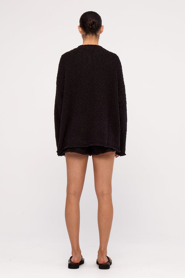 Black Boucle Knit Jumper