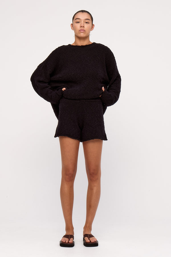 Black Boucle Knit Jumper