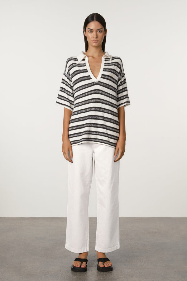 Marle Stripe Textured Knit Shirt