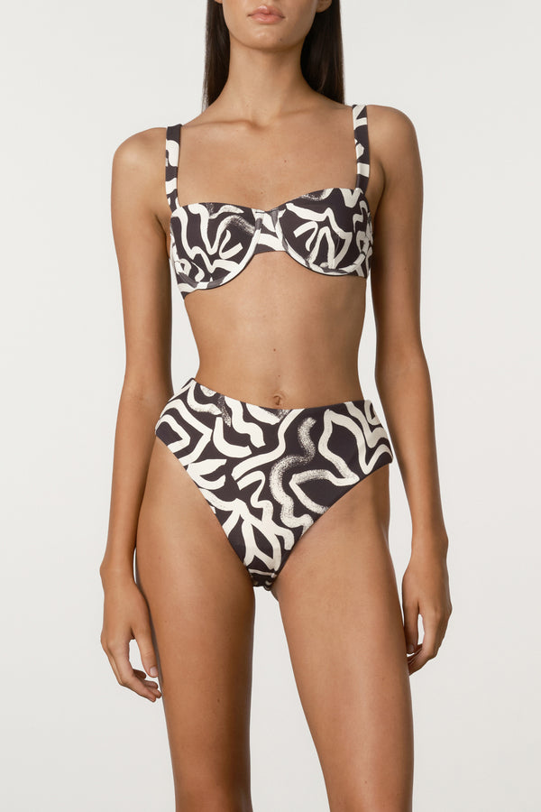 Paint Flower Balconette Bra Cup