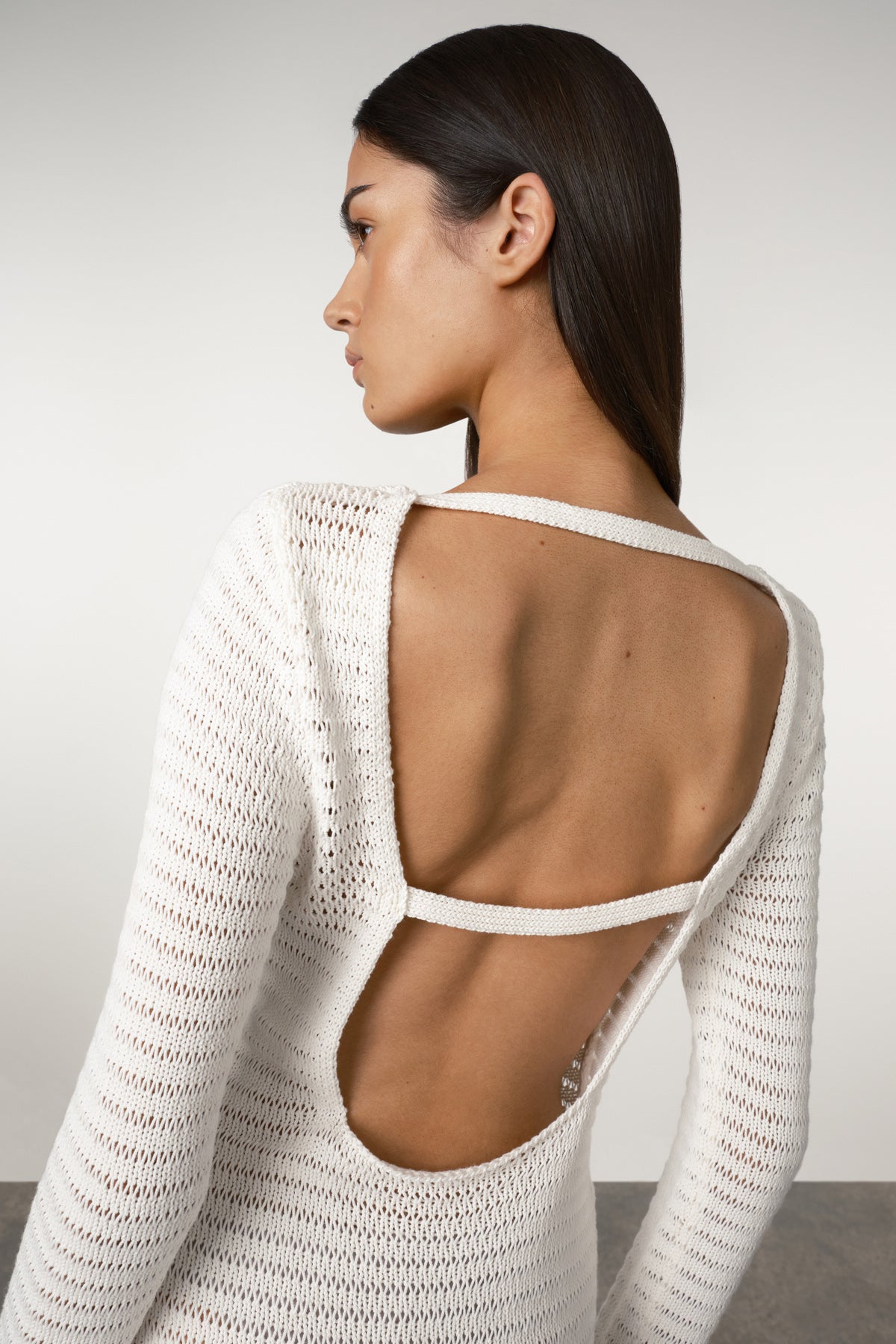 Crochet Lattice Knit Mini Dress
