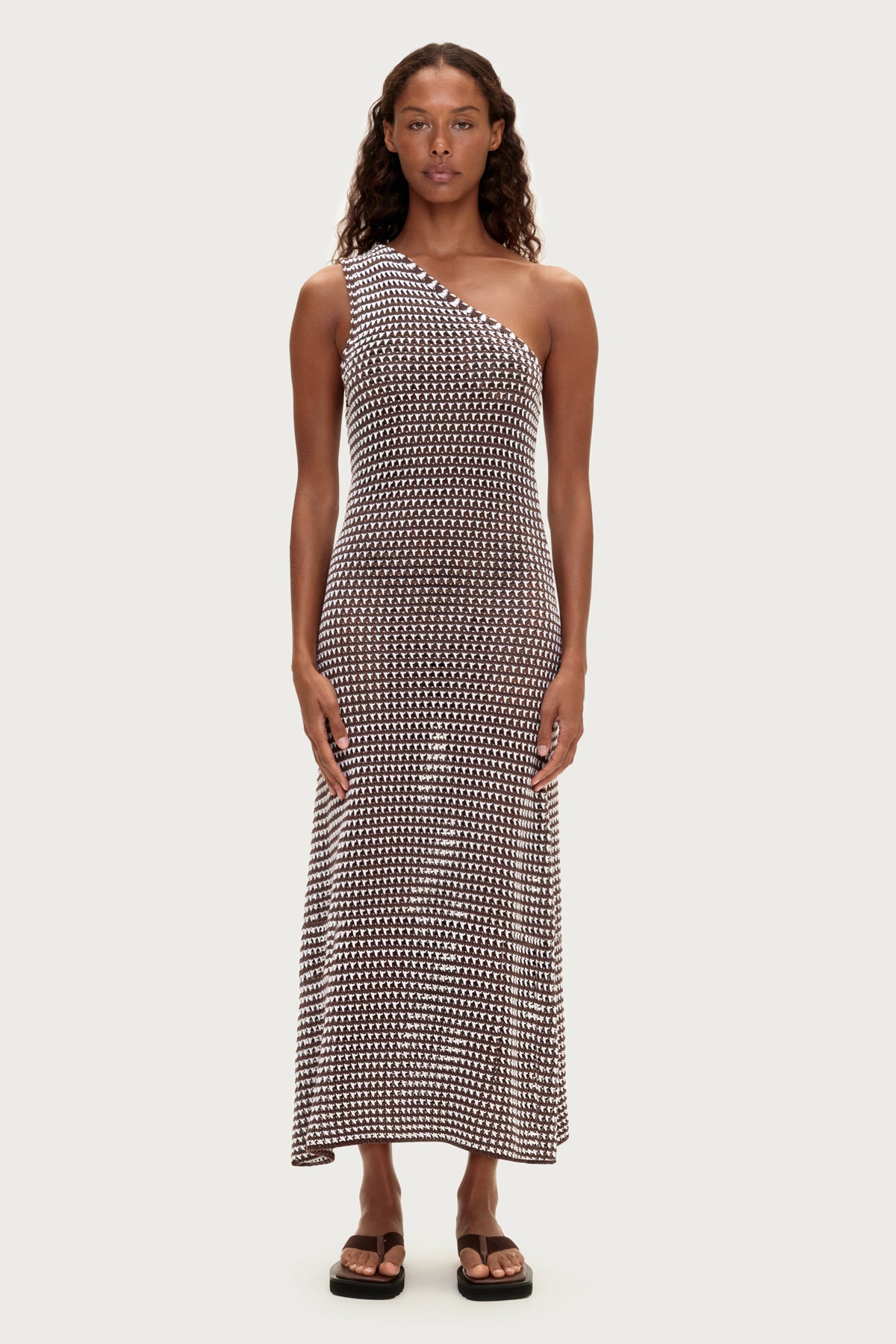 Lattice Knit One Shoulder Dress - Brown Stripe – Zulu & Zephyr