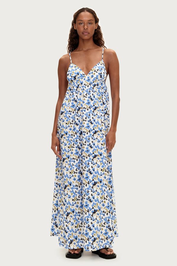 Cotton Dress - Blue Floral